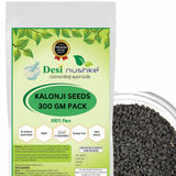 DESI NUSHKE Kalonji Seeds | 300 GM | 100% Pure | Black Cumin | Nigella Seeds | Nigella Sativa | 10.58 Oz