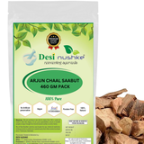 DESI NUSHKE Arjun Chaal Saabut | 460 GM | 100% Pure | Terminalia Arjuna Bark Organic | Dried Arjuna Bark | 16.22 Oz