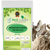 DESI NUSHKE Vidarikand Powder | 200 GM | Organic Sun Dried | Vidharikand Powder | Pueraria tuberosa | Vidarikand Safed Powder | 7.05 Oz
