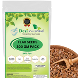DESI NUSHKE Flax Seeds | 300 GM | Alsi | Reduce Bad Cholesterol | Improves Digestion & Constipation | Helps in Weight Management | Main Blood Sugar & Joint Health | 10.58 Oz