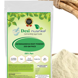 DESI NUSHKE Ashwagandha Root Powder | 200 GM | 100% Pure & Organic | Indian Ginseng | Fenugreek Ashwagandha | Aphrodisiac | Withania Somnifera Radix | 7.05 Oz