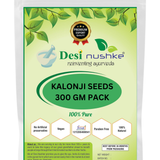 DESI NUSHKE Kalonji Seeds | 300 GM | 100% Pure | Black Cumin | Nigella Seeds | Nigella Sativa | 10.58 Oz