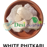 DESI NUSHKE White Phitkari Blocks | 250 GM | Natural Alum Stones | Piedra Alumbre | Crystal De Alumbre | Piedra Espiritual | 8.81 Oz