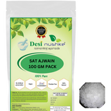 Desi Nushke Sat Ajwain Crystals - Ajwain Ki Phool -100 GM - Thymol Crystal - 3.52 Oz - Ajwain Flower - Joni Guti Yamani Ajamo - Vamu Puvvu